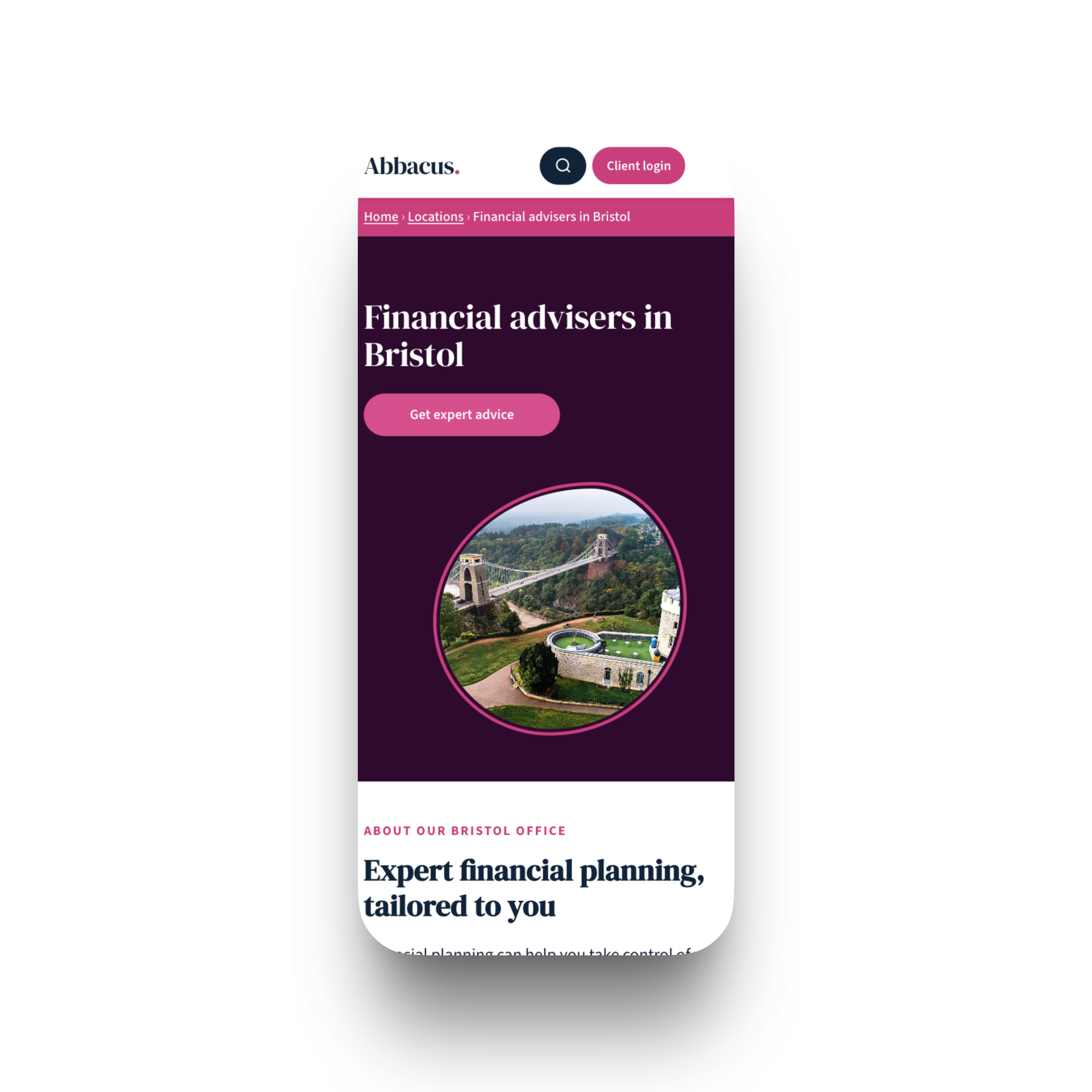 Mobile view of a website designed by Loxvik